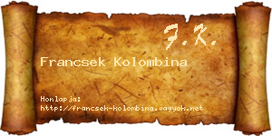 Francsek Kolombina névjegykártya